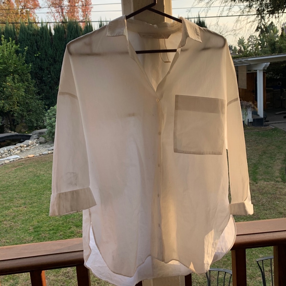 zara white button up